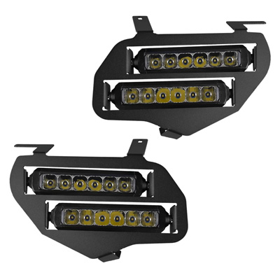 Vessel Powersports Dual Wide LED headlights for the Honda Pioneer 1000 come with 2 LED light bars, a textured black housing, and are available with 2 different plug styles to connect directly to the factory harness.