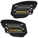The Vessel Powersports Dual Wide LED headlights for the 2007-13 Honda Rancher 420 come with 2 LED light bars and a textured black housing.