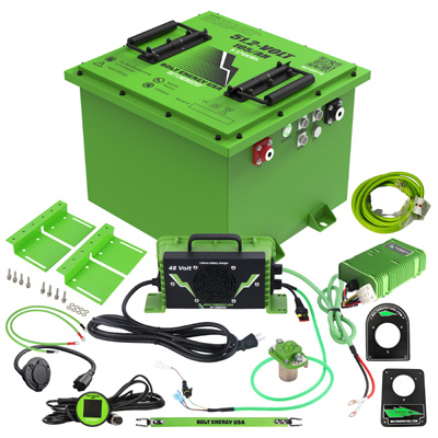 Bolt Energy 48V 105AH Heated Professional Lithium Battery Conversion Kit Polaris Ranger EV