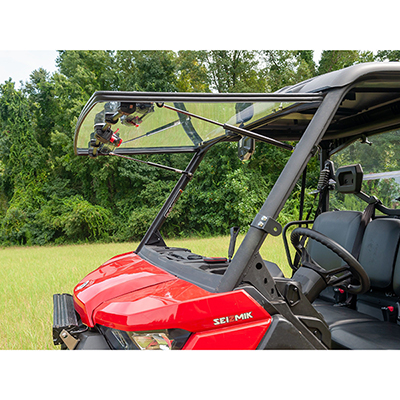Seizmik Flip-Up Versa-Vent Windshield for the Can-Am Defender - Scratch-Res-Poly