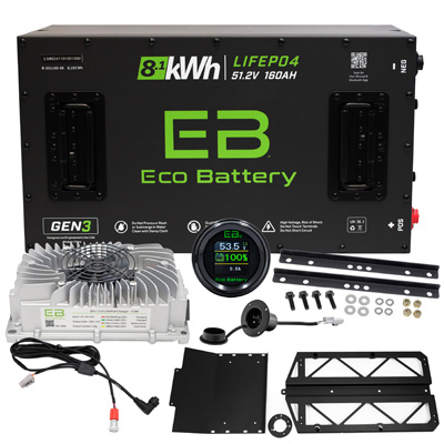 Eco Battery Lithium 51v 160Ah GEN3 Conversion Kit Polaris Ranger EV