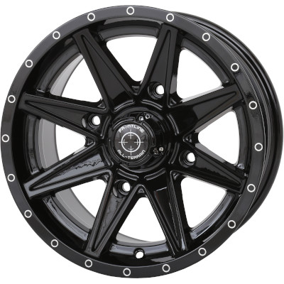 14x7 4/137 5+2 Frontline 308 Gloss Black Wheel (+10mm)