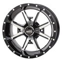 12x7 4/110 5+2 Frontline 556 Black & Machined Wheel