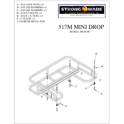 Strong Made 517M Rear Mini Drop Basket Rack