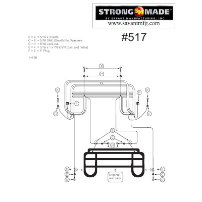Strong Made 517 Flat Rear Basket Rack